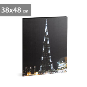 LED-es fali hangulatkép - Burj Khalifa -  2 x AA, 38 x 48 cm