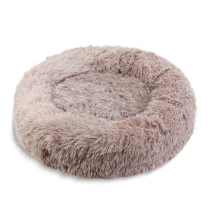 Kutyafekhely - kör - XL méret - 80 cm - világosbarna