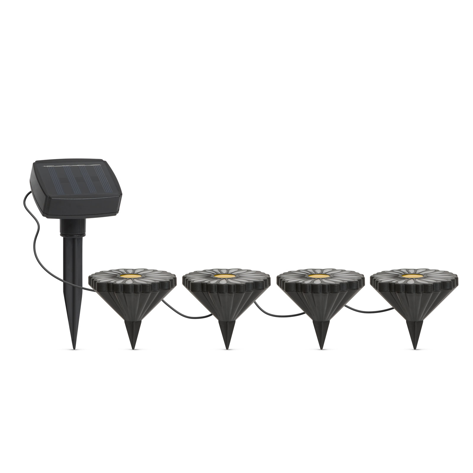 Leszúrható LED szolár - virágok - színes - fekete - műanyag - 360 cm - Image 2