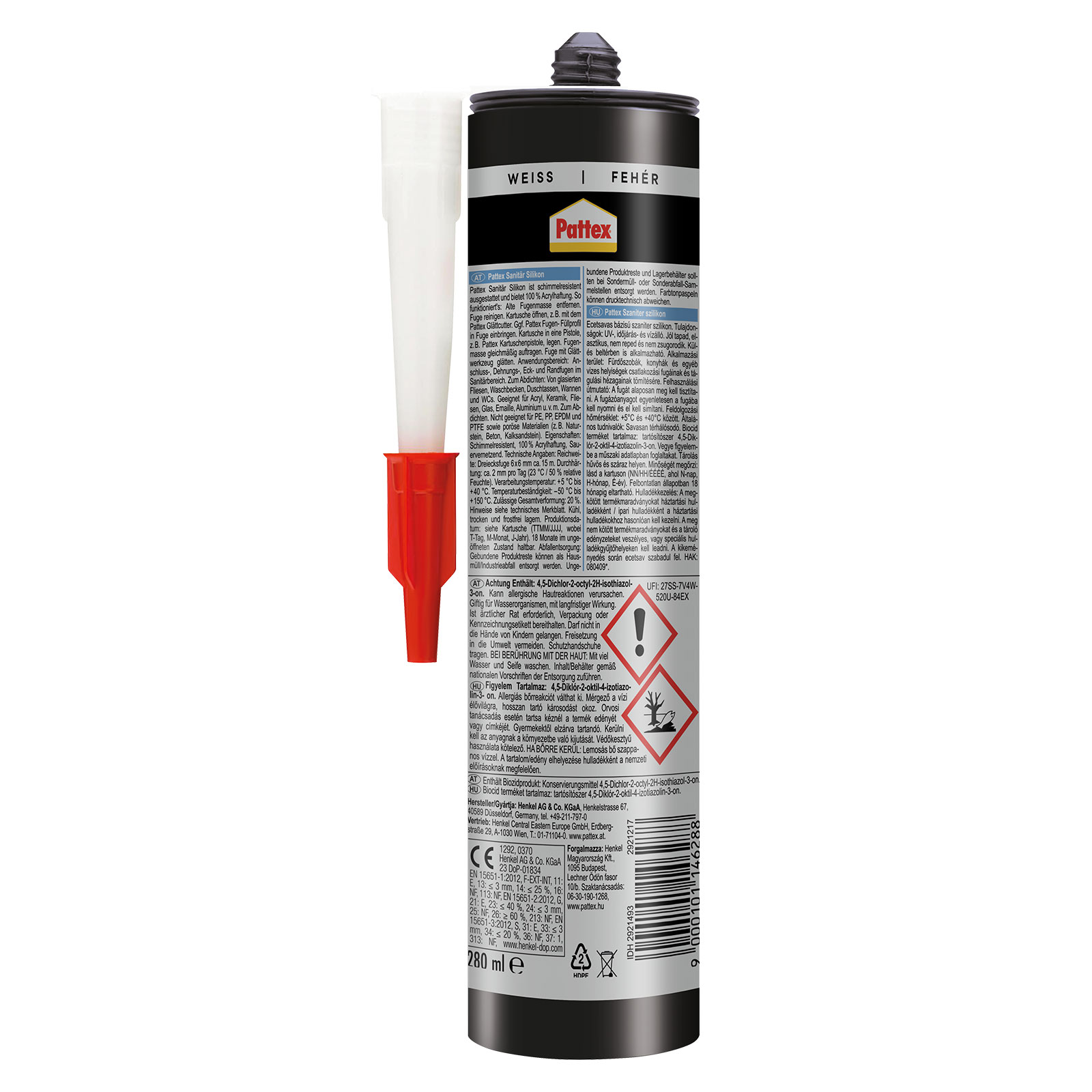 Szaniter szilikon - fehér - 280 ml - Image 2