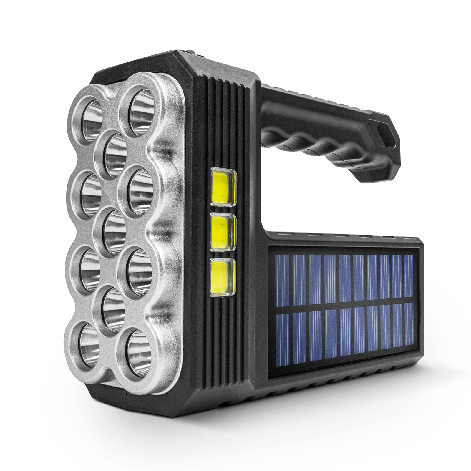 Szolár COB LED zseblámpa - munkalámpa funkcióval - 1200 mAh - MicroUSB - 1000 lumen - IP55 - Image 3