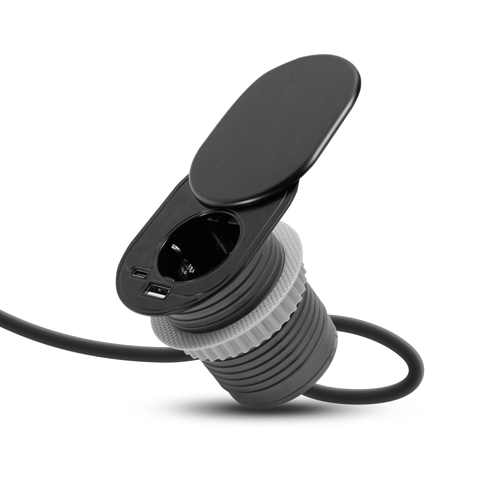 Rejtett, beépíthető konnektor + USB + Type-C - Slide it technológiával - Image 3