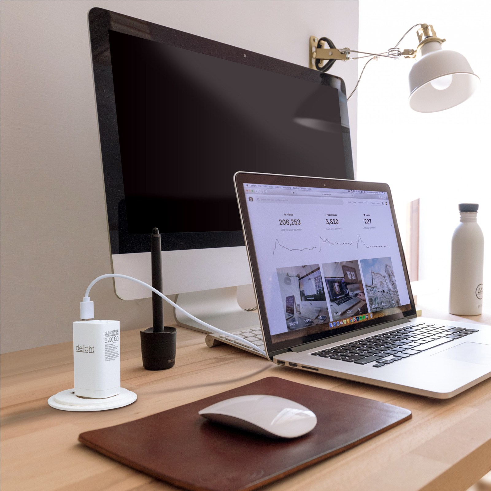 Hálózati Adapter USB + Type-C PD45W gyorstöltéssel - fehér - Image 3
