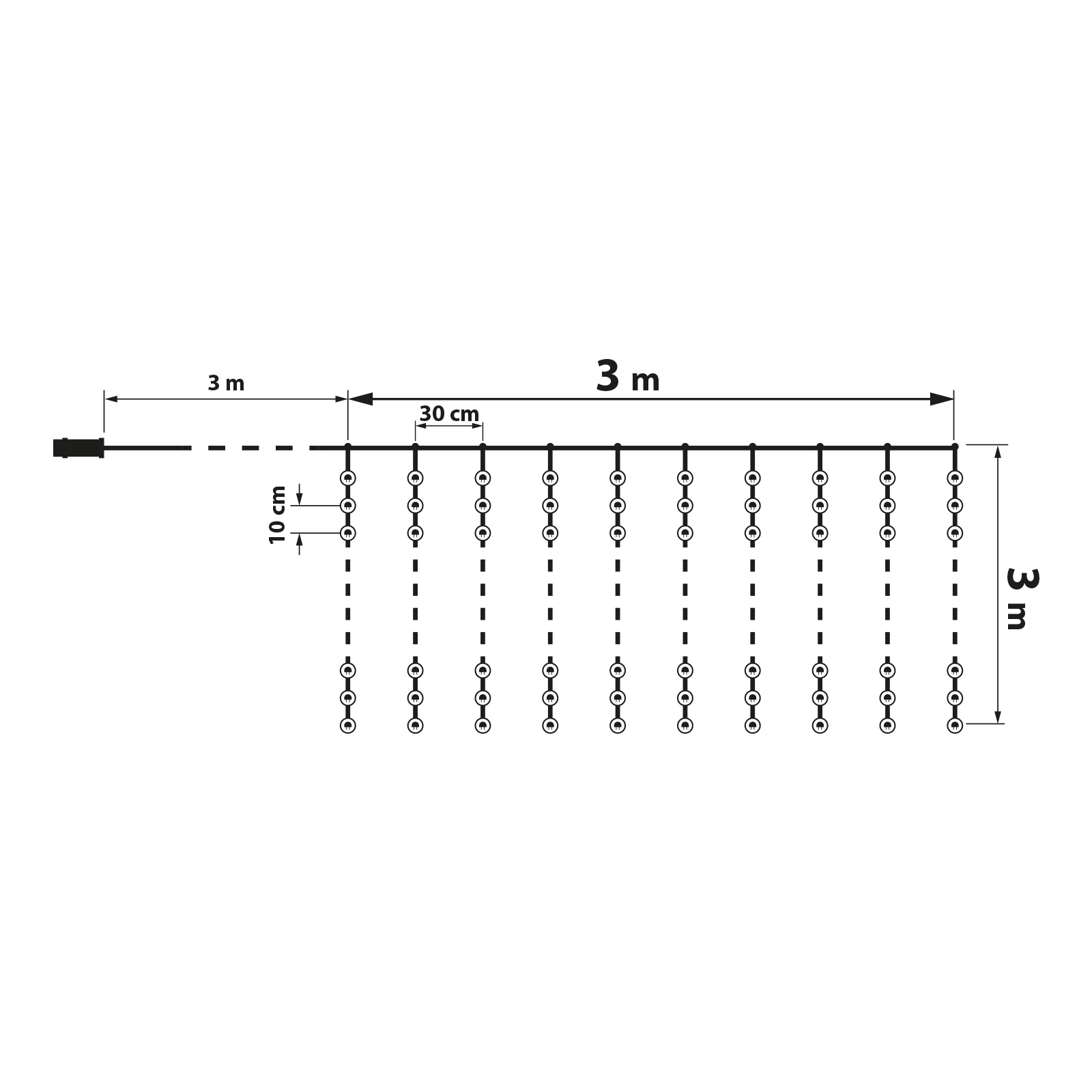 Fényfüggöny - 300 db hidegfehér microLED-del - 3 x 3 m - 230V - távirányítós - Image 3