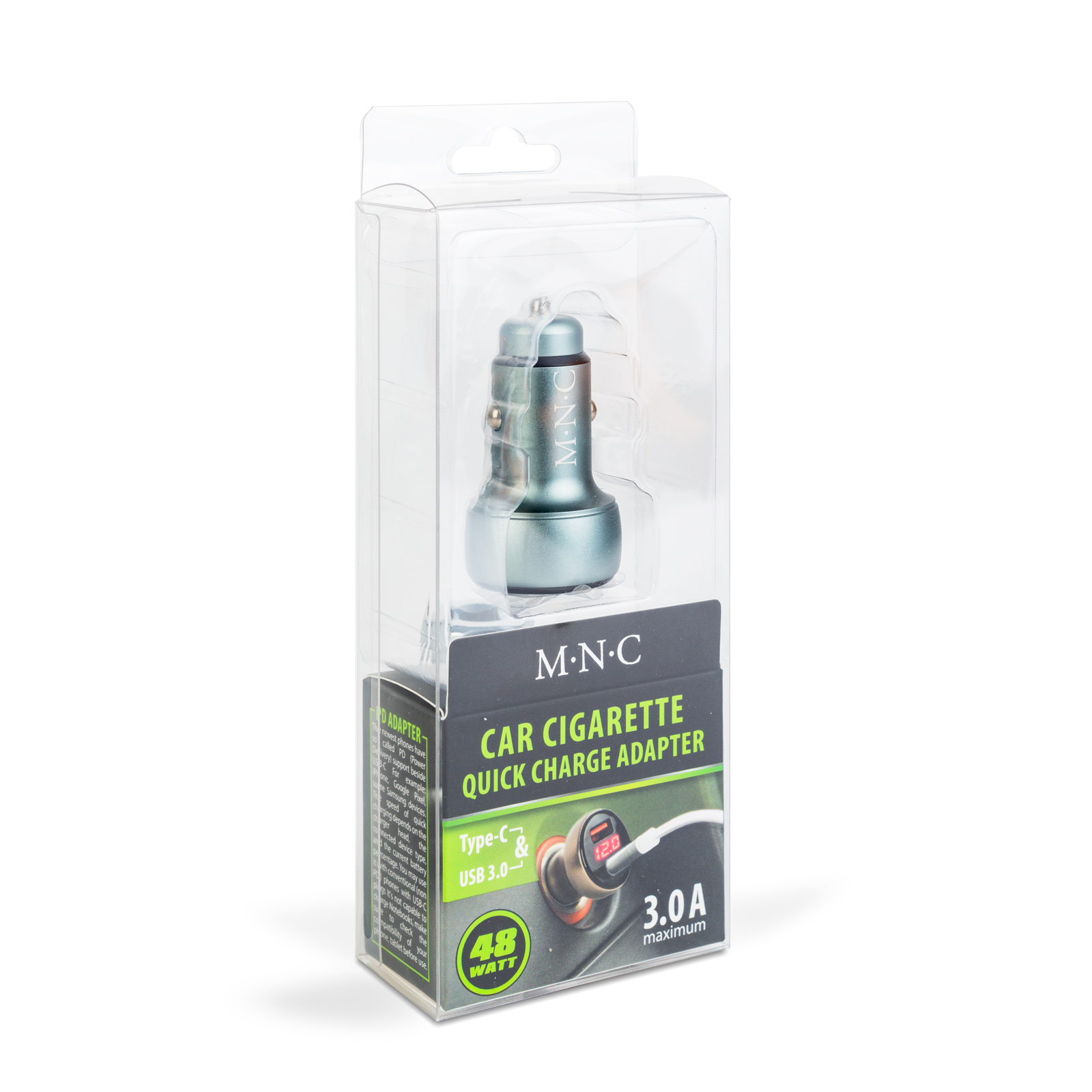 Autós szivargyújtó adapter Type-C PD és USB aljzattal, gyorstöltéssel - feszültségkijelzéssel - 48W - Image 4