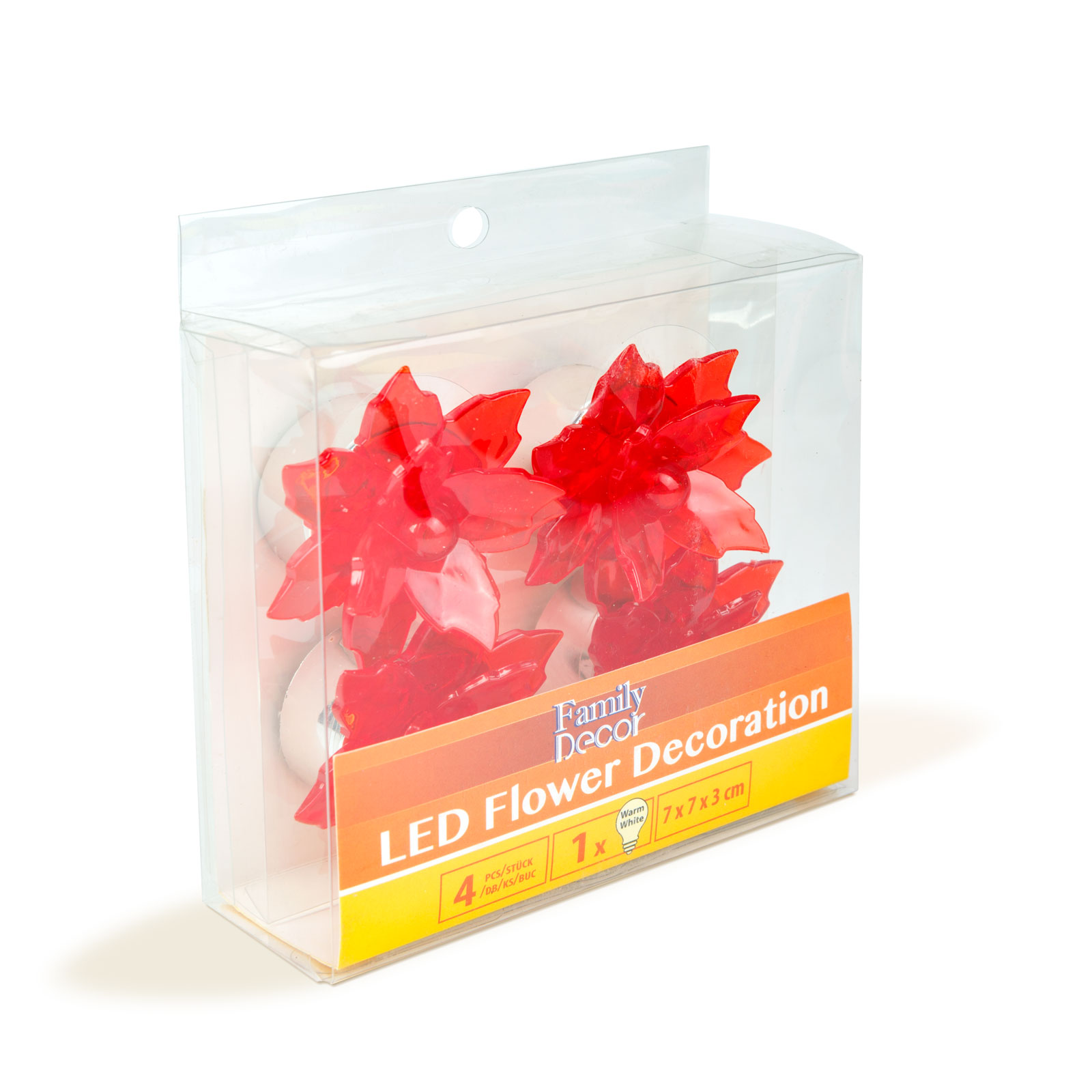 LED-es virág dekoráció - elemes - 4 db / csomag - Image 3