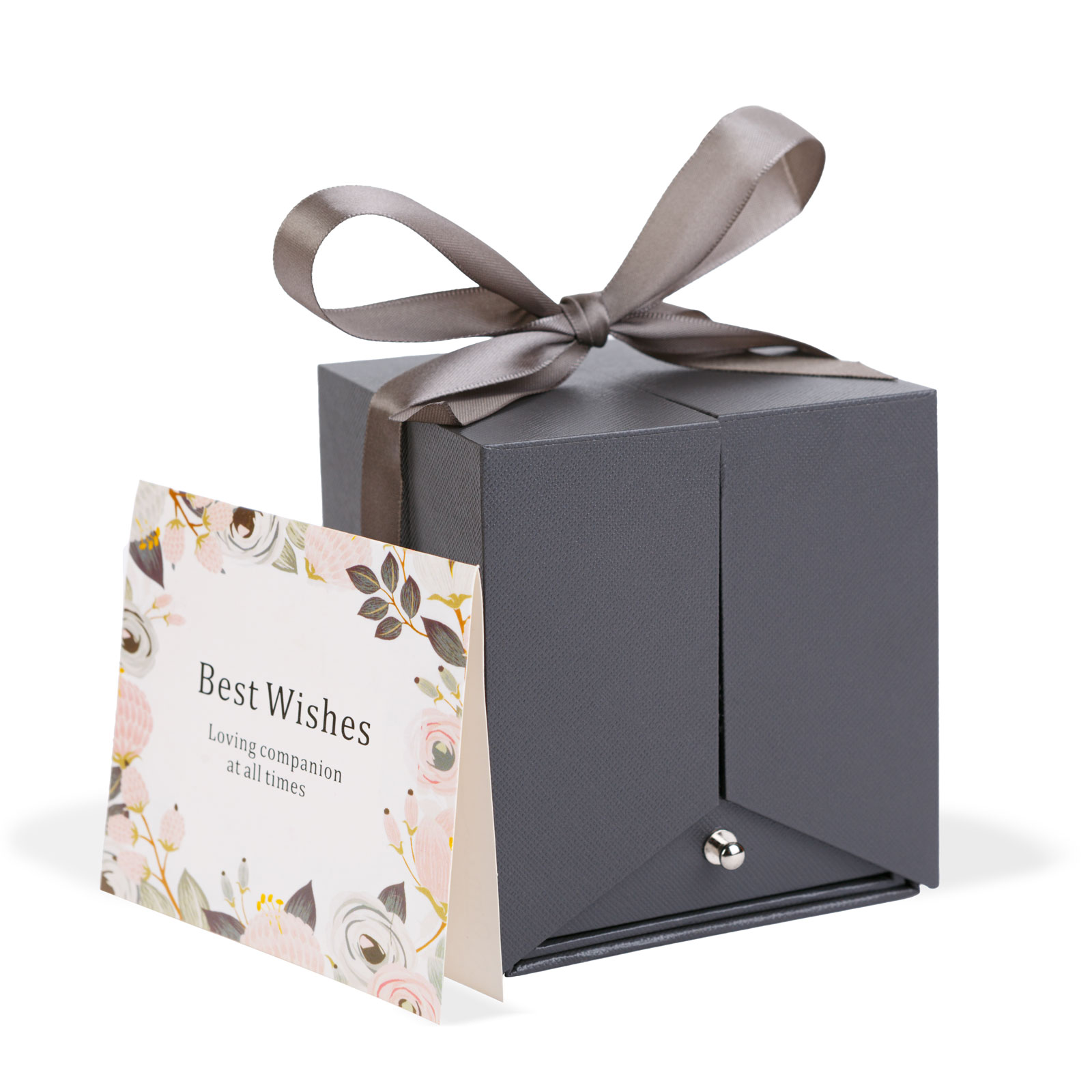 Örökrózsa nyitható díszdobozban nyaklánccal - 10,2 x 9,8 x 11 cm - fekete - Image 5