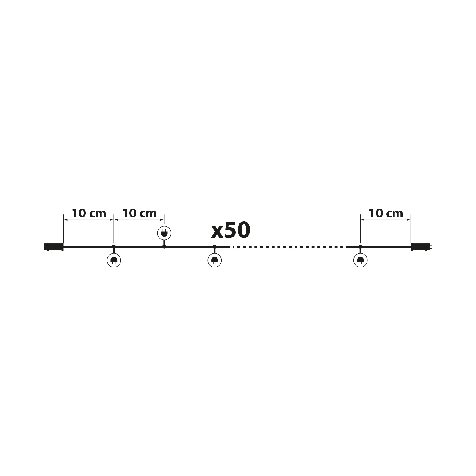 Fényfüzér - 50 db LED - hidegfehér - hálózati - 5 m - 8 program - Image 5