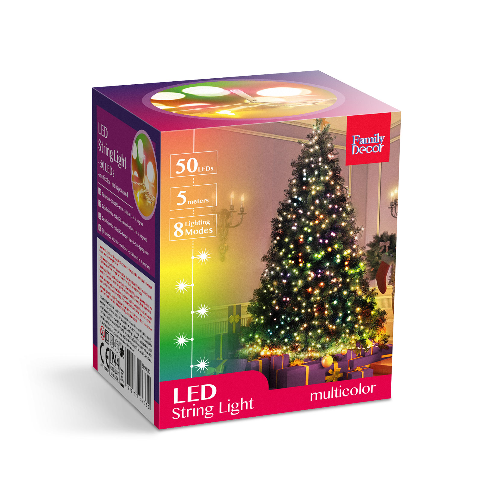 Fényfüzér - 50 db LED - színes - hálózati - 5 m - 8 program - Image 6