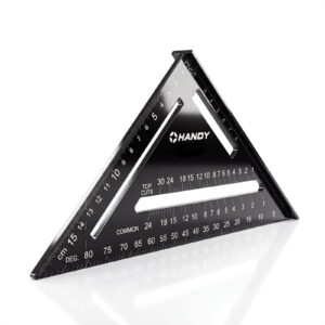 Derékszögű vonalzó és szögmérő - 18,5 cm - fém