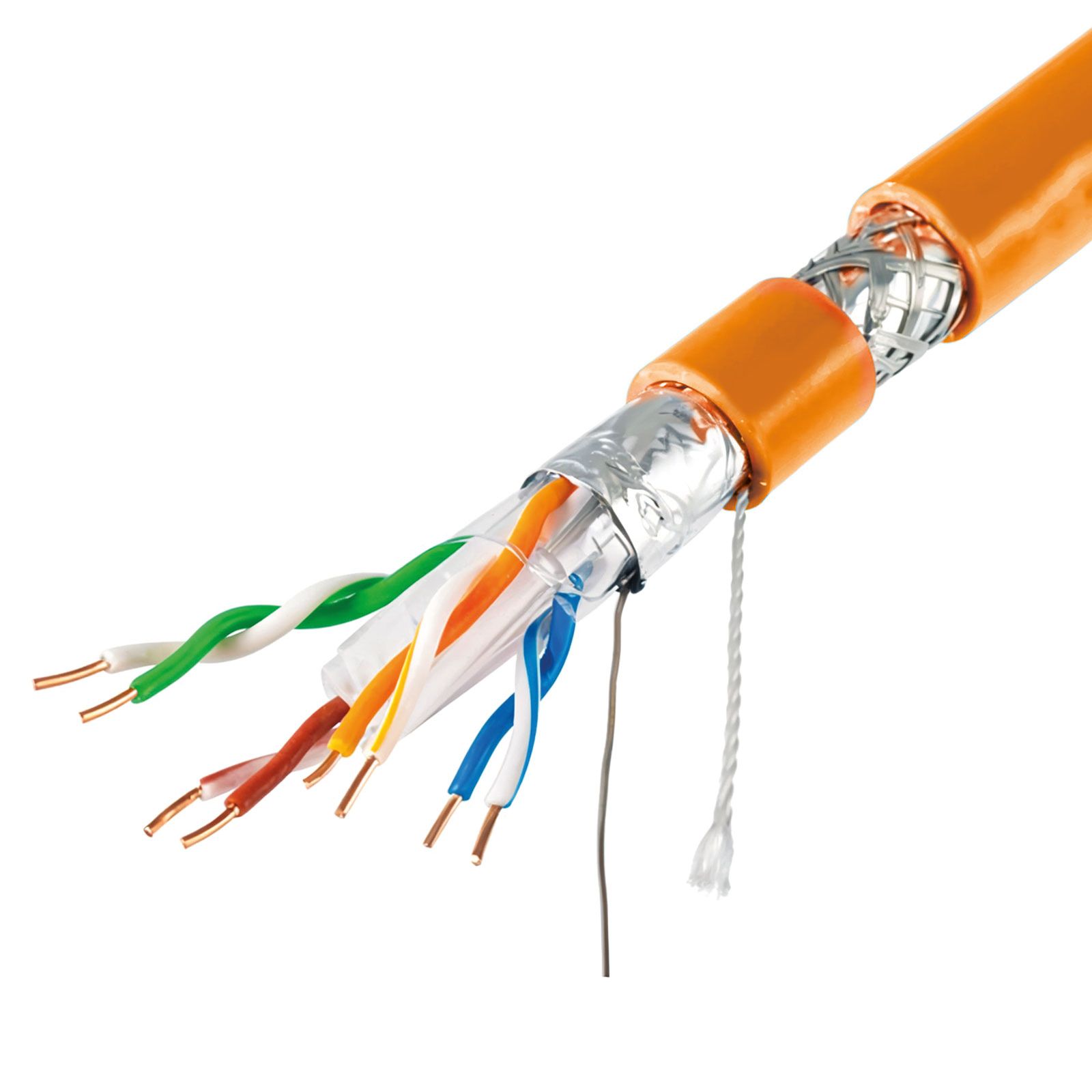 Vezeték SF/UTP fali Cat.6A (500m) BC - 4P 23AWG SOLID - Fluke pass