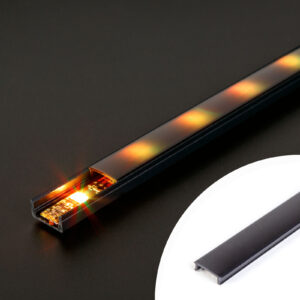 LED aluminium profil takaró búra - fekete - 2000mm (41010/41011-hez)
