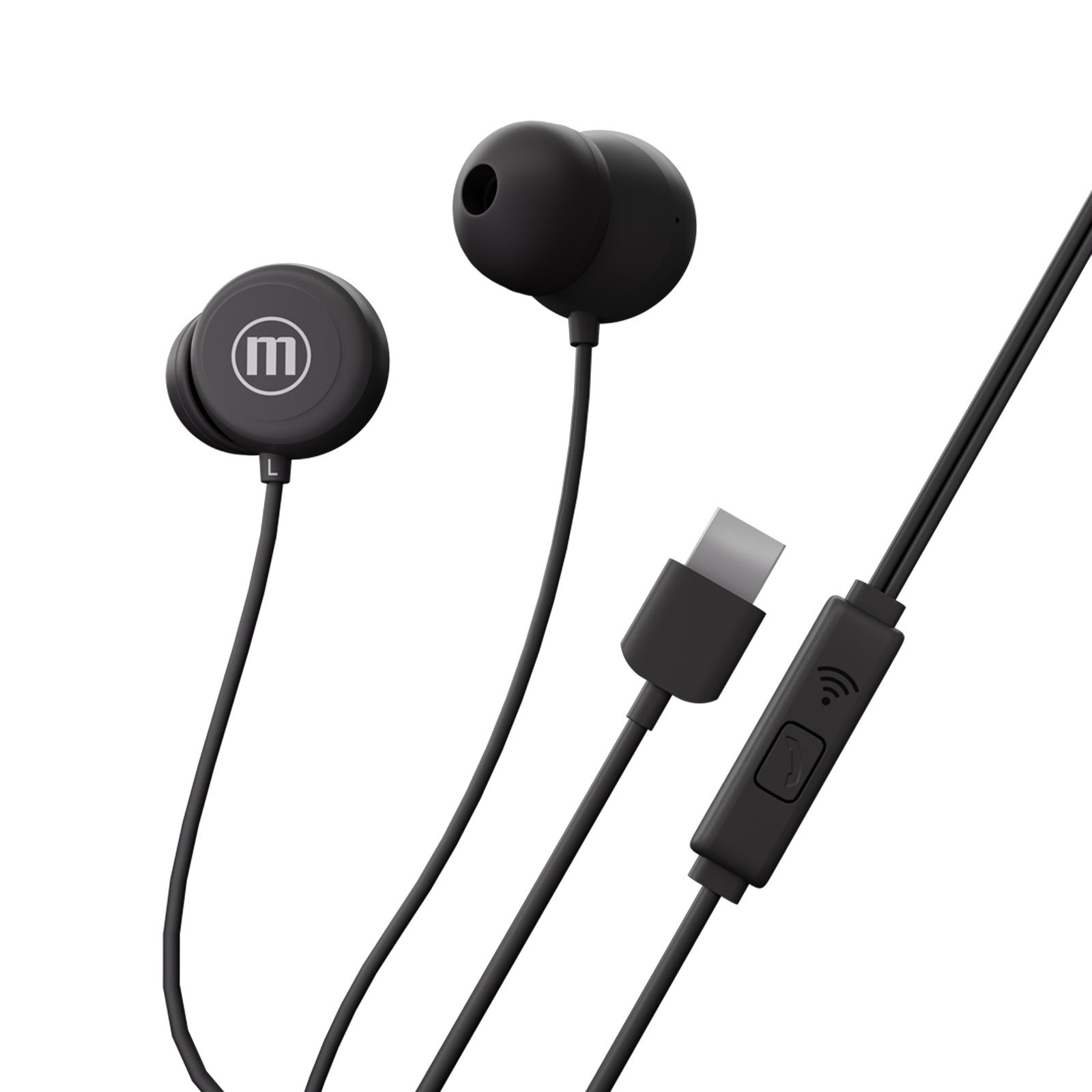 Maxell vezetékes fülhallgató - fekete - USB-C (INBAX)