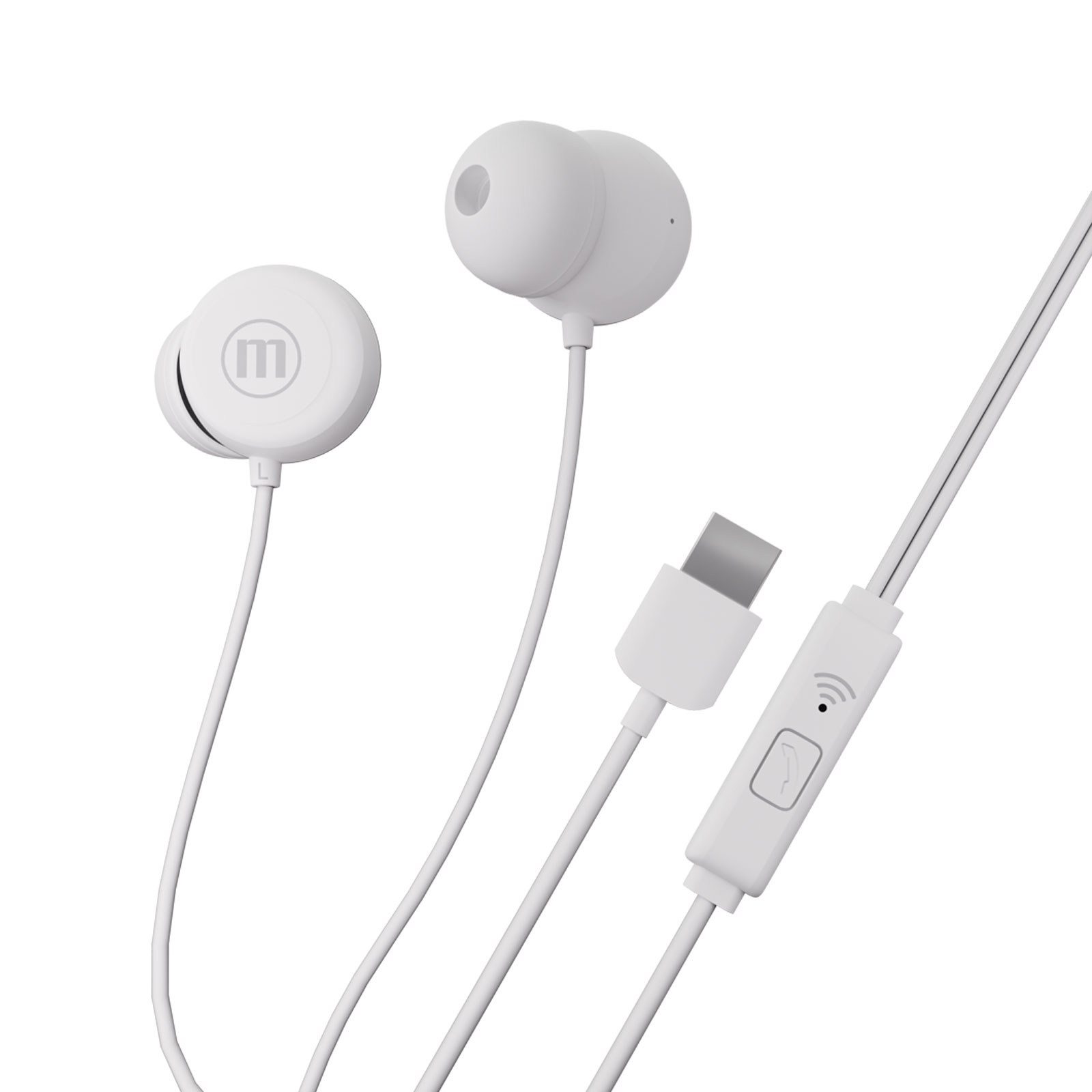 Maxell vezetékes fülhallgató - fehér - USB-C (INBAX)