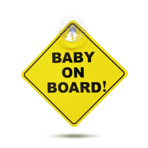 Tapadókorongos "Baby on Board" tábla - 12,7 x 12,7 cm