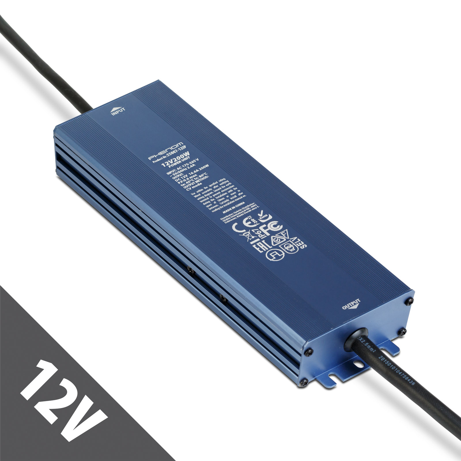 Hálózati stabilizált tápegység - 12V DC - 200W, 16,6A - IP67