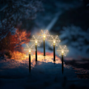 Karácsonyi lámpa - 5 LED - jégkristály - 34,5 cm - melegfehér - 3 X AA