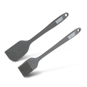 Baker's Secret 2 darabos szilikon ecset és spatula - 21/22 cm - fekete