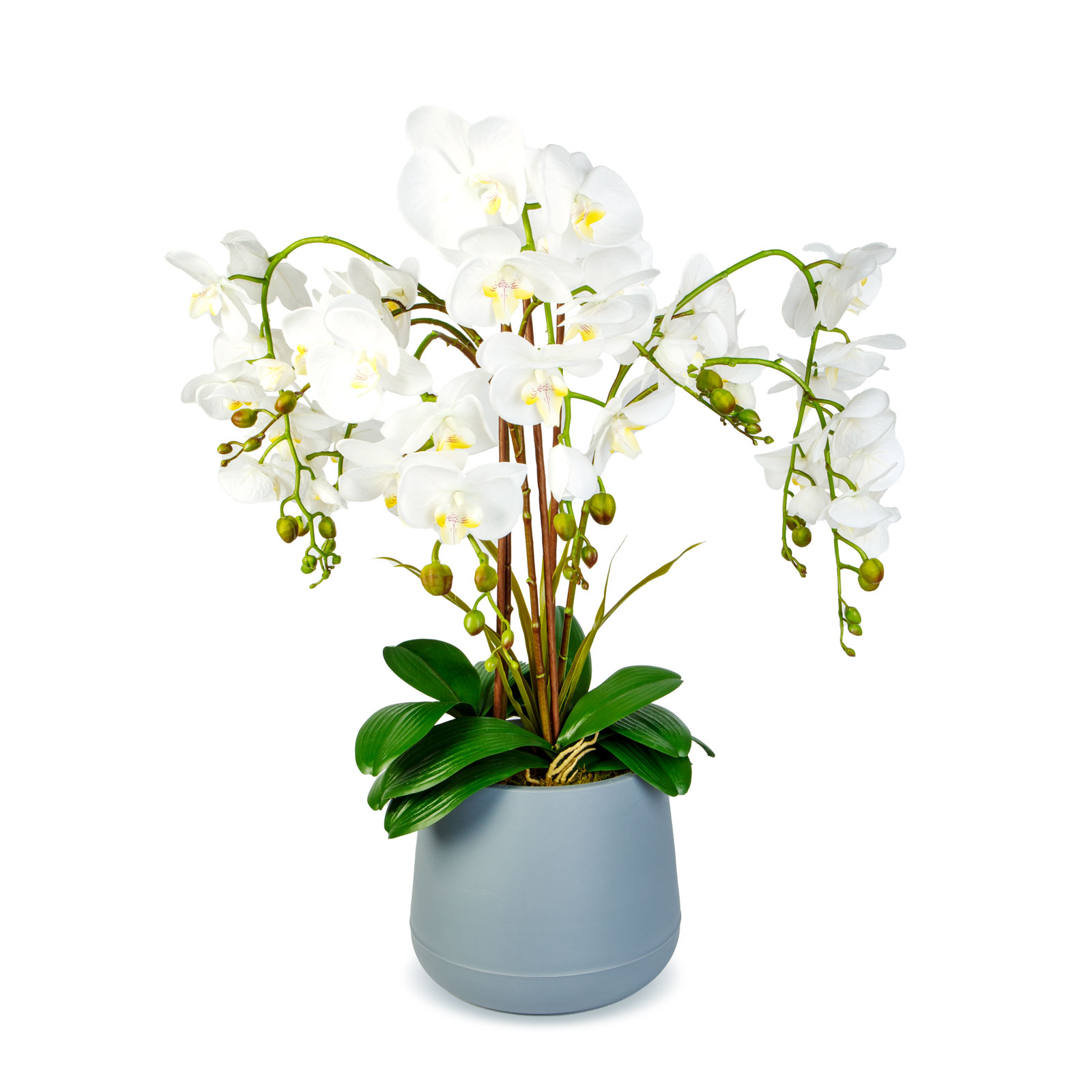 Műnövény dekoráció - orchidea - fehér - 83 cm - Image 2