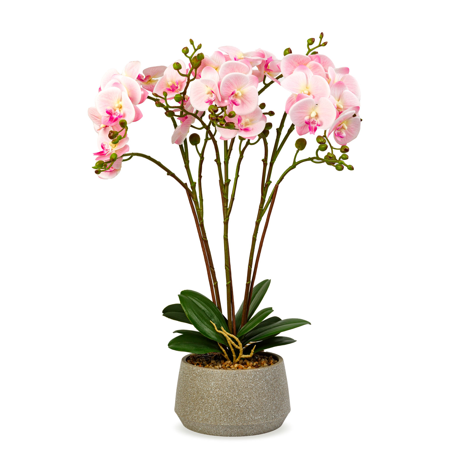 Műnövény dekoráció - orchidea - rózsaszín - 58 cm - Image 2