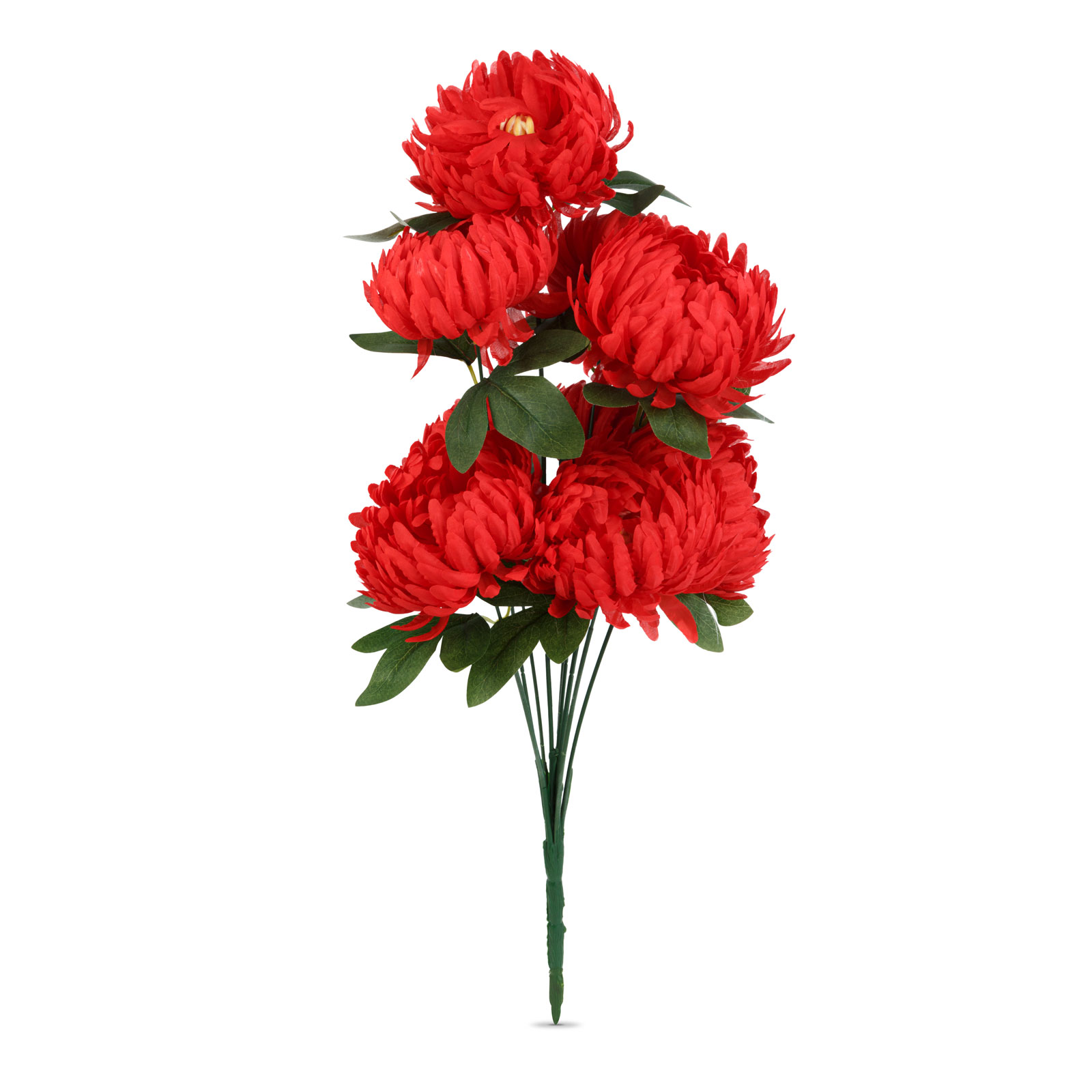Műnövény dekoráció - krizantém - piros - 12 x 58 cm - Image 2