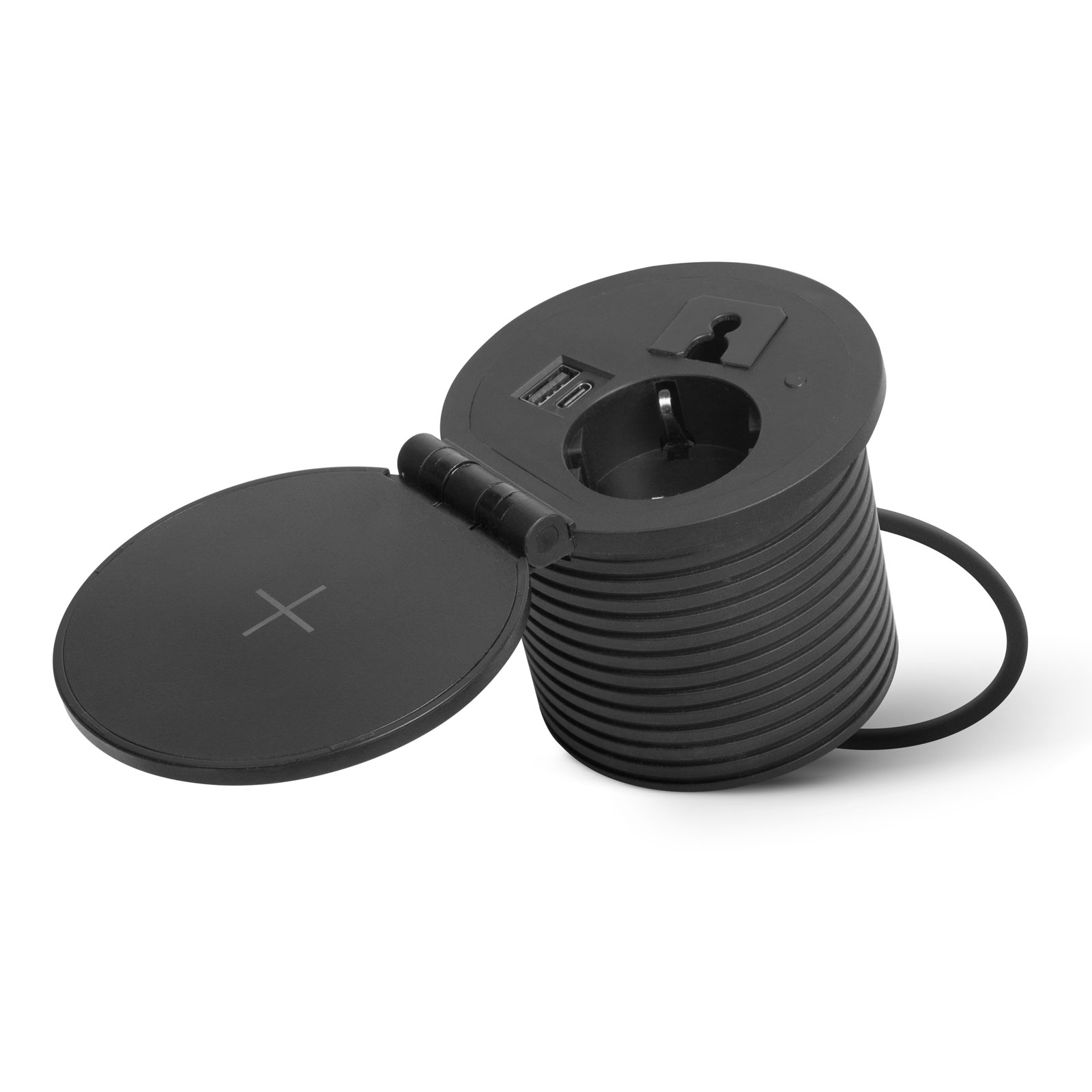 Rejtett, beépíthető konnektor + USB + Type-C + Vezeték nélküli töltő - Image 2