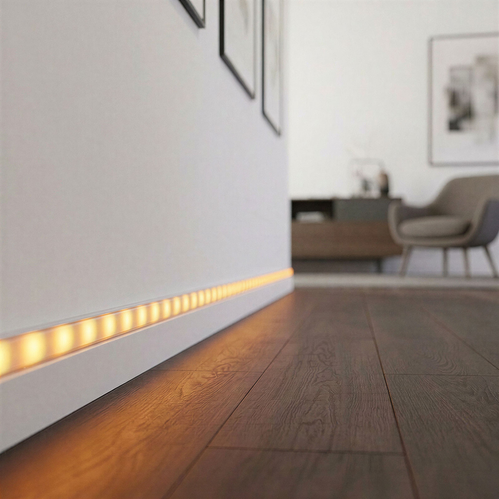 LED aluminium profil sín - 2000 x 23(17) x 8 mm - süllyeszthető U profil - fehér - Image 2