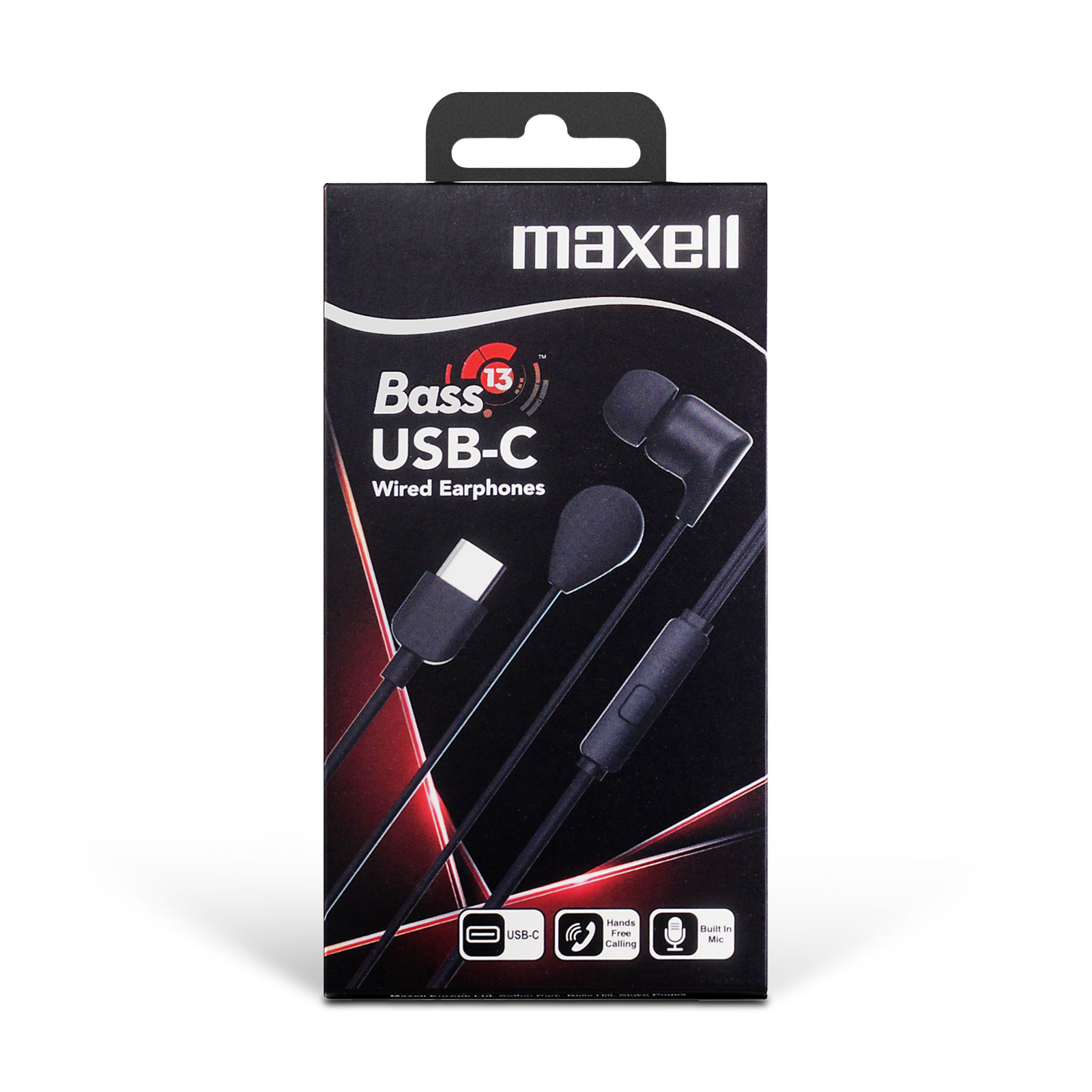 Maxell BASS13 vezetékes fülhallgató - fekete - USB-C (EB10) - Image 2