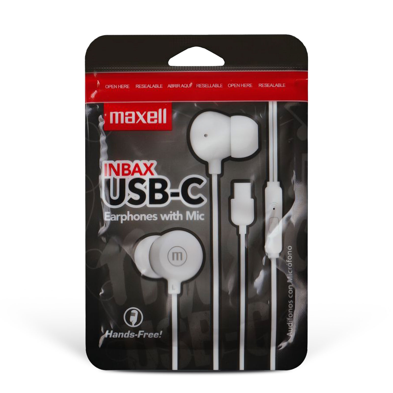 Maxell vezetékes fülhallgató - fehér - USB-C (INBAX) - Image 2