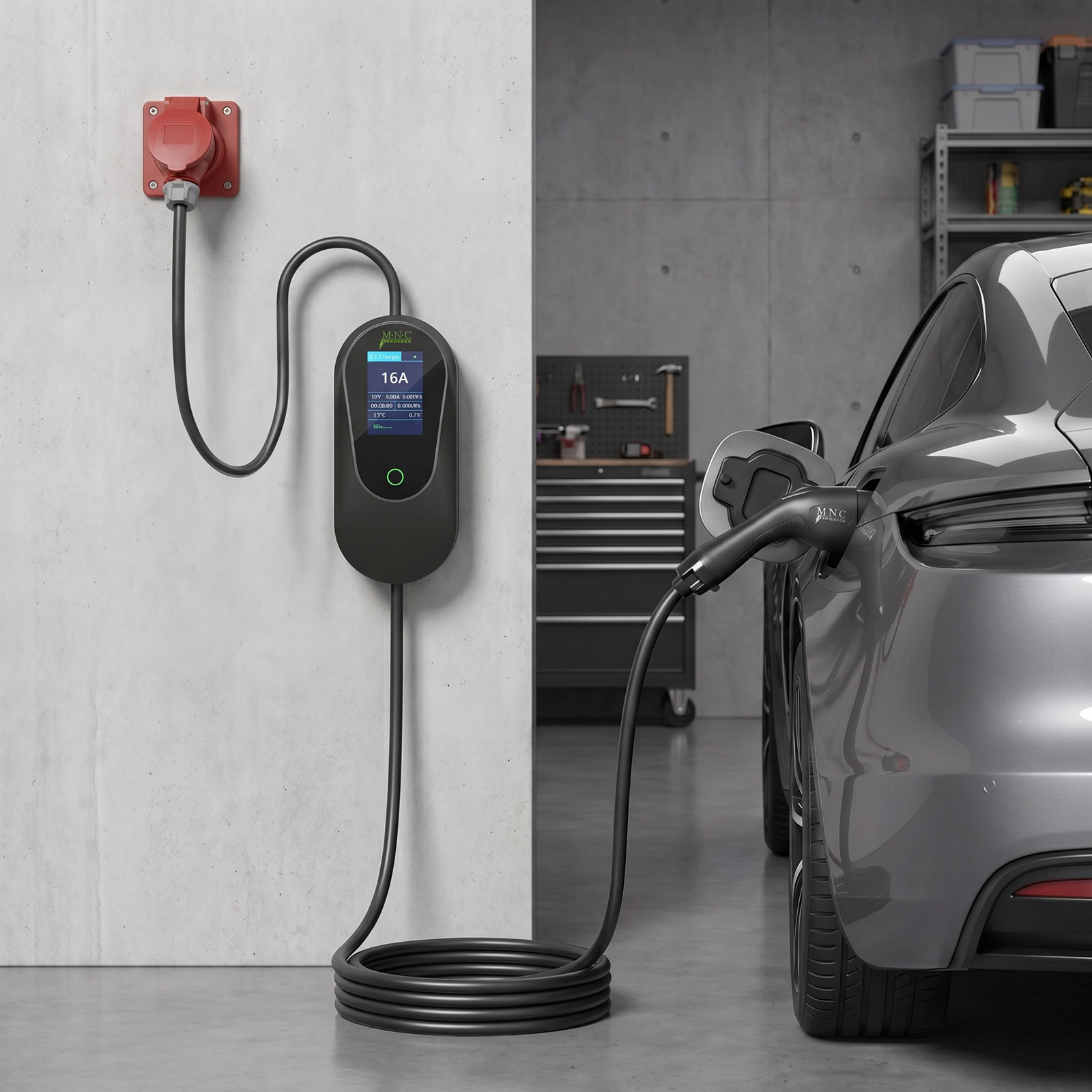 Elektromos autó töltőállomás táskával - EVSE Type2 - 5 m - max. 11 kW - 3 x 16A - 400V AC - Image 2
