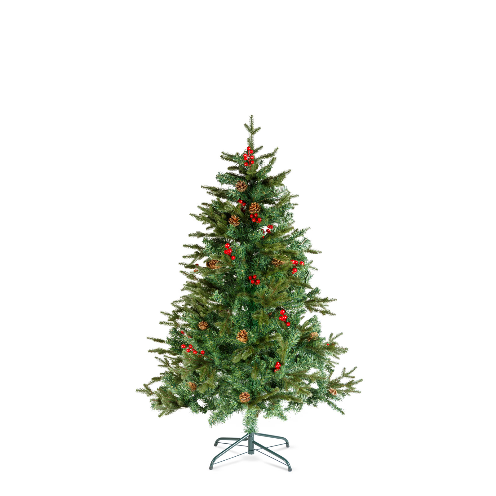 Műfenyő - 150 cm - PE / PVC - piros bogyóval - Image 2