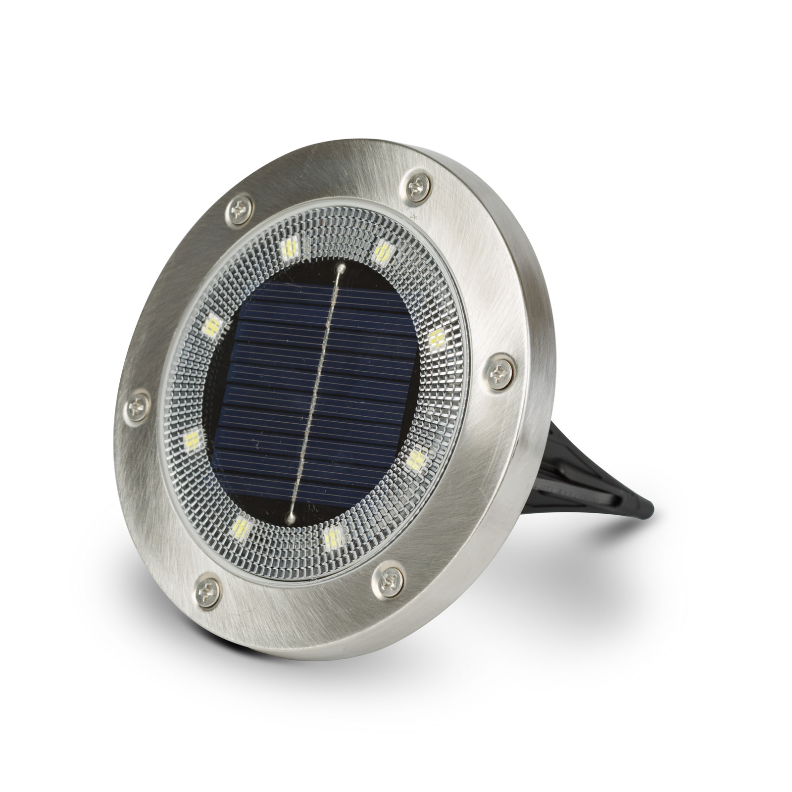 LED-es leszúrható / fali szolár lámpa - kör alakú - SMD LED - hidegfehér - 12 cm - Image 3