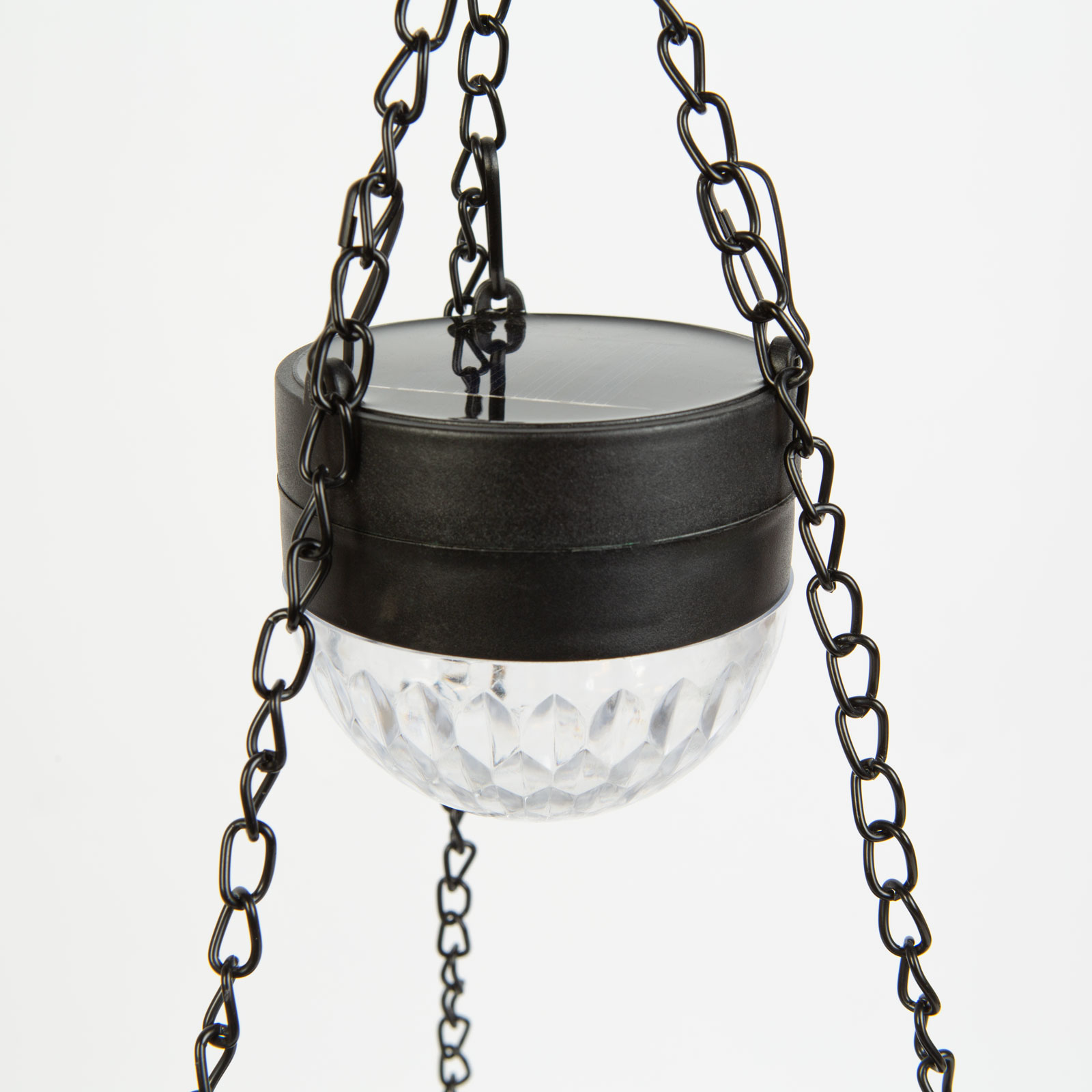Felakasztható LED szolár - virág kaspó - fekete - műanyag - 26 x 16 cm - Image 3