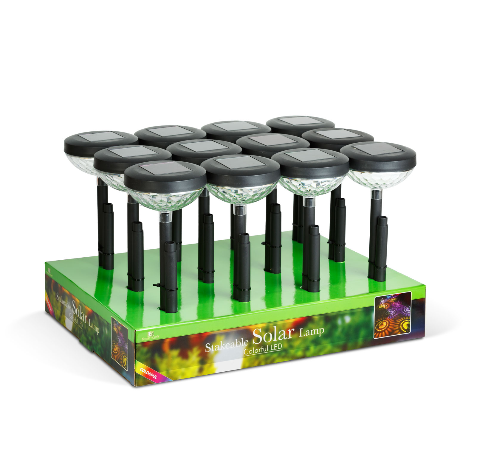 Leszúrható szolár lámpa - 1 + 1 melegfehér / RGB SMD LED - fekete - 53 x 11,4 cm - Image 3