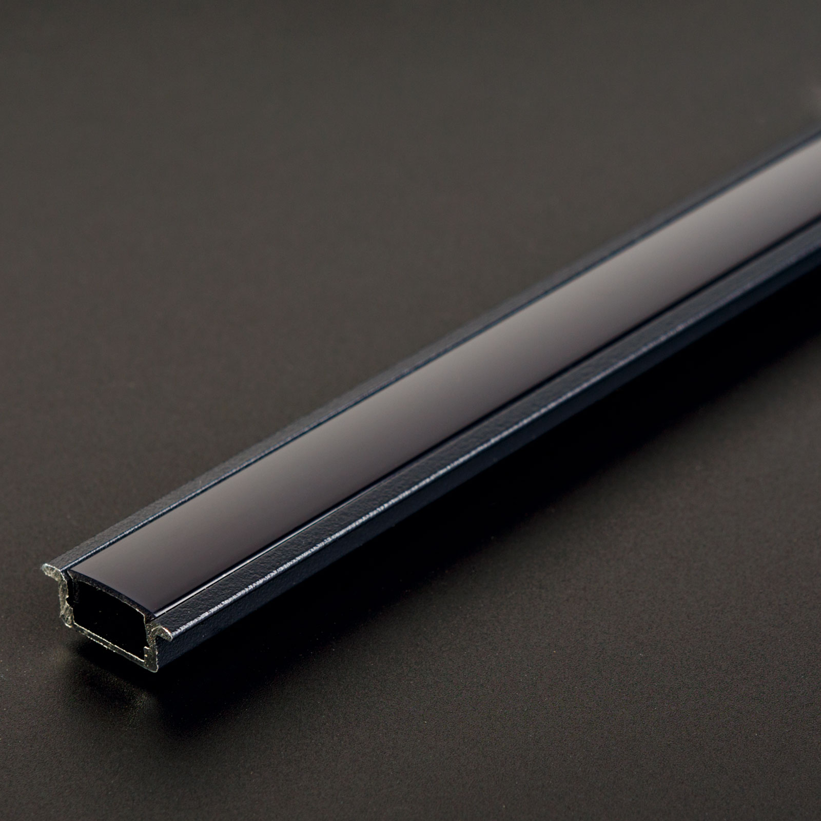 LED aluminium profil sín - 1000 x 23(17) x 8 mm - süllyeszthető U profil - fekete - Image 3