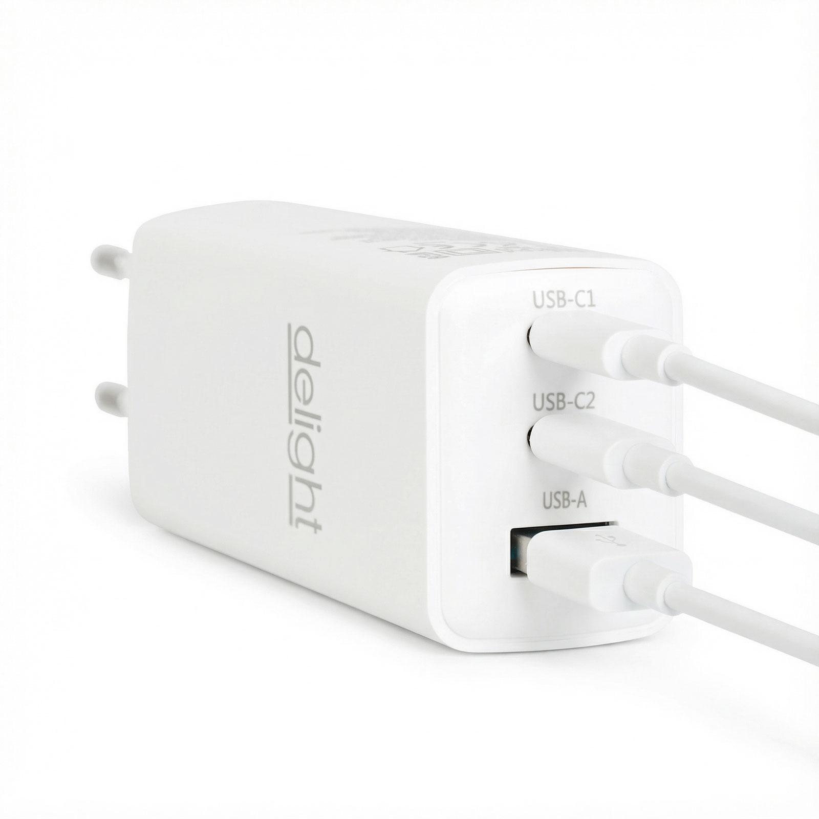 Hálózati Adapter - USB-A 20W + Type-C PD45W gyorstöltéssel - fehér - Image 3
