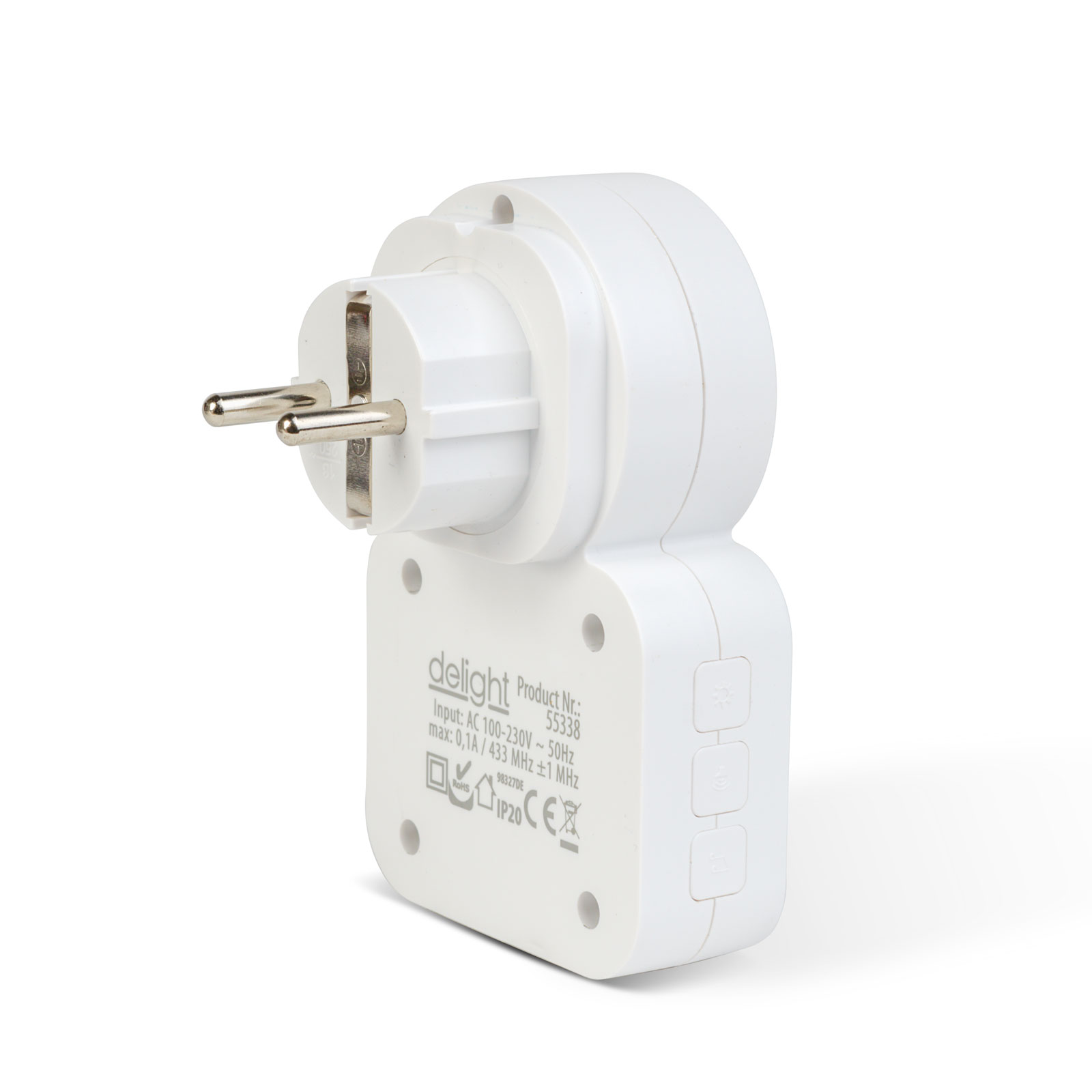 Digitális elem- és vezeték nélküli csengő - Kinetic - 220-240V AC aljzat - fehér - kék LED - Image 3