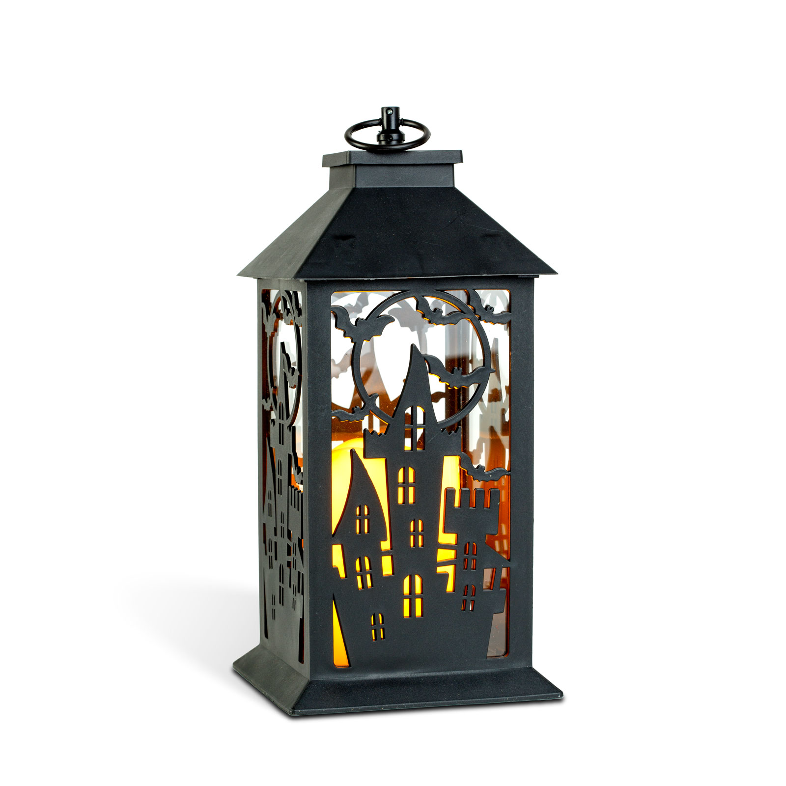 Halloween-i pislákoló lámpás - kastély - elemes - fekete - 30 x 14 cm - Image 3