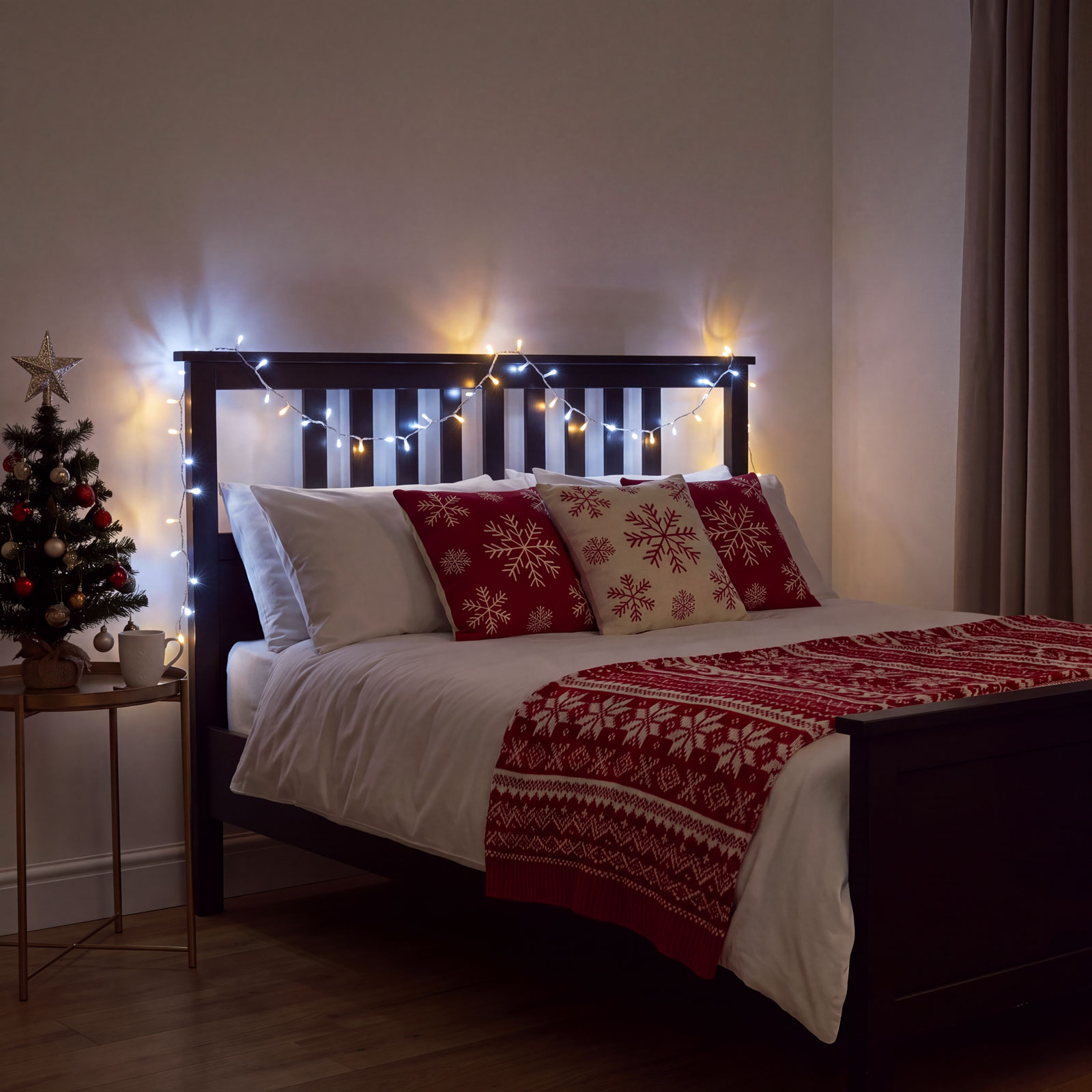 Fényfüzér - 5 m - 200 melegfehér & 50 hidegfehér LED - 100-240V - 6W - fehér kábel - Image 3