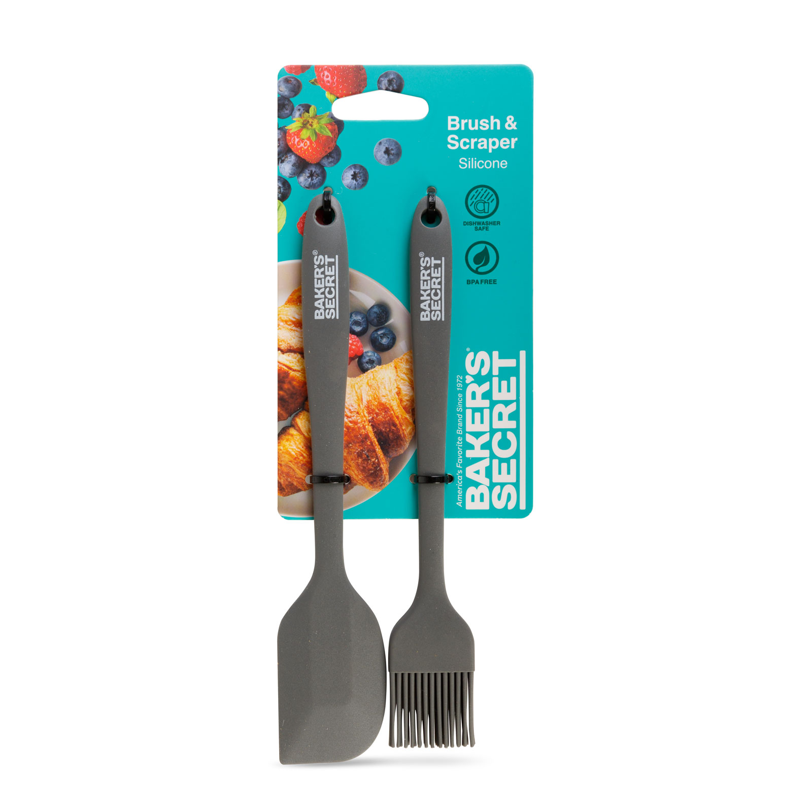 Baker's Secret 2 darabos szilikon ecset és spatula - 21/22 cm - fekete - Image 3