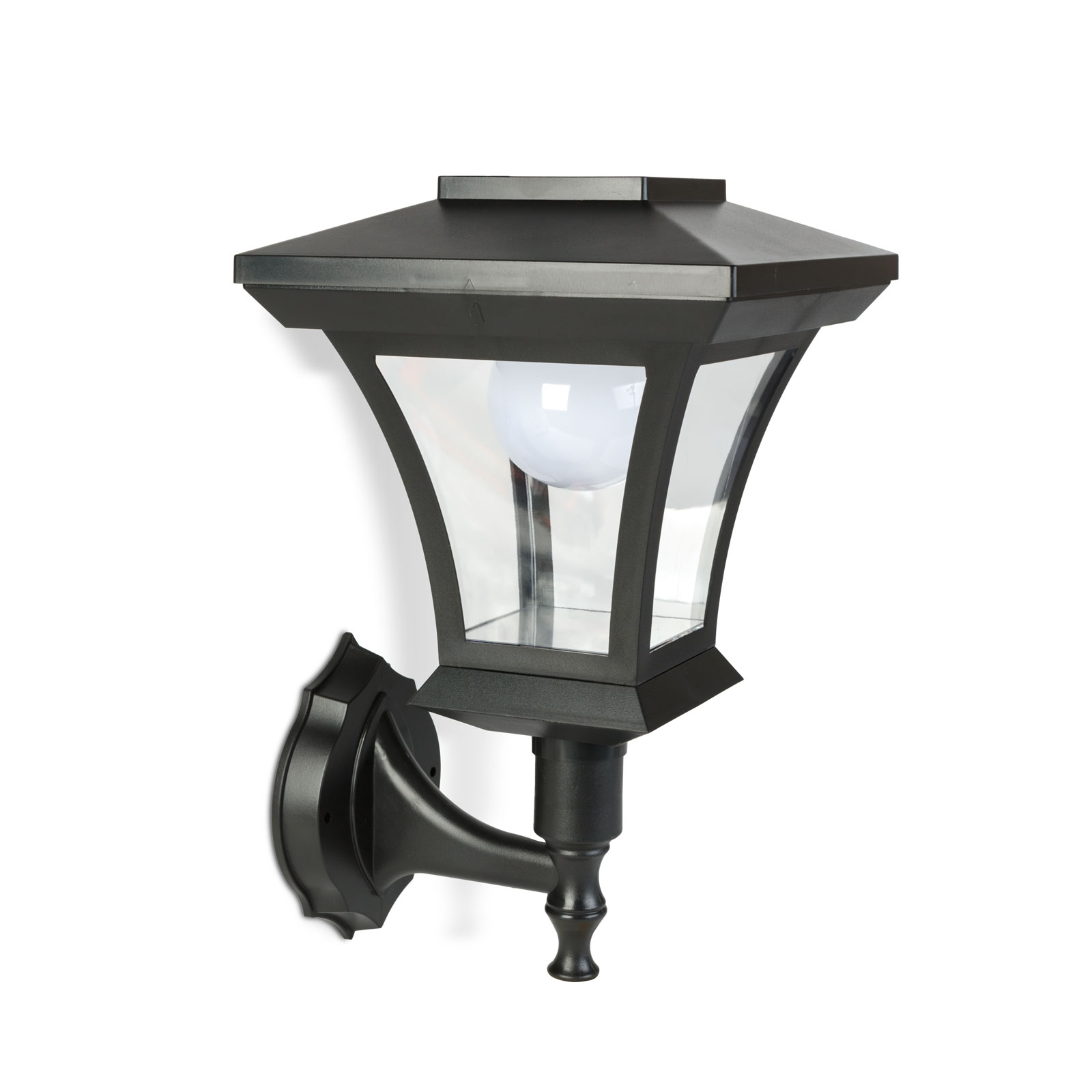 LED-es szolár lámpa - fali - 21 x 21 cm - 8 LED - fekete - melegfehér - Image 4