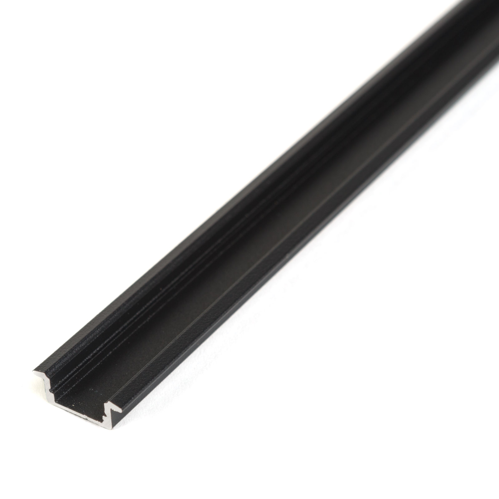 LED aluminium profil sín - 1000 x 23(17) x 8 mm - süllyeszthető U profil - fekete - Image 4