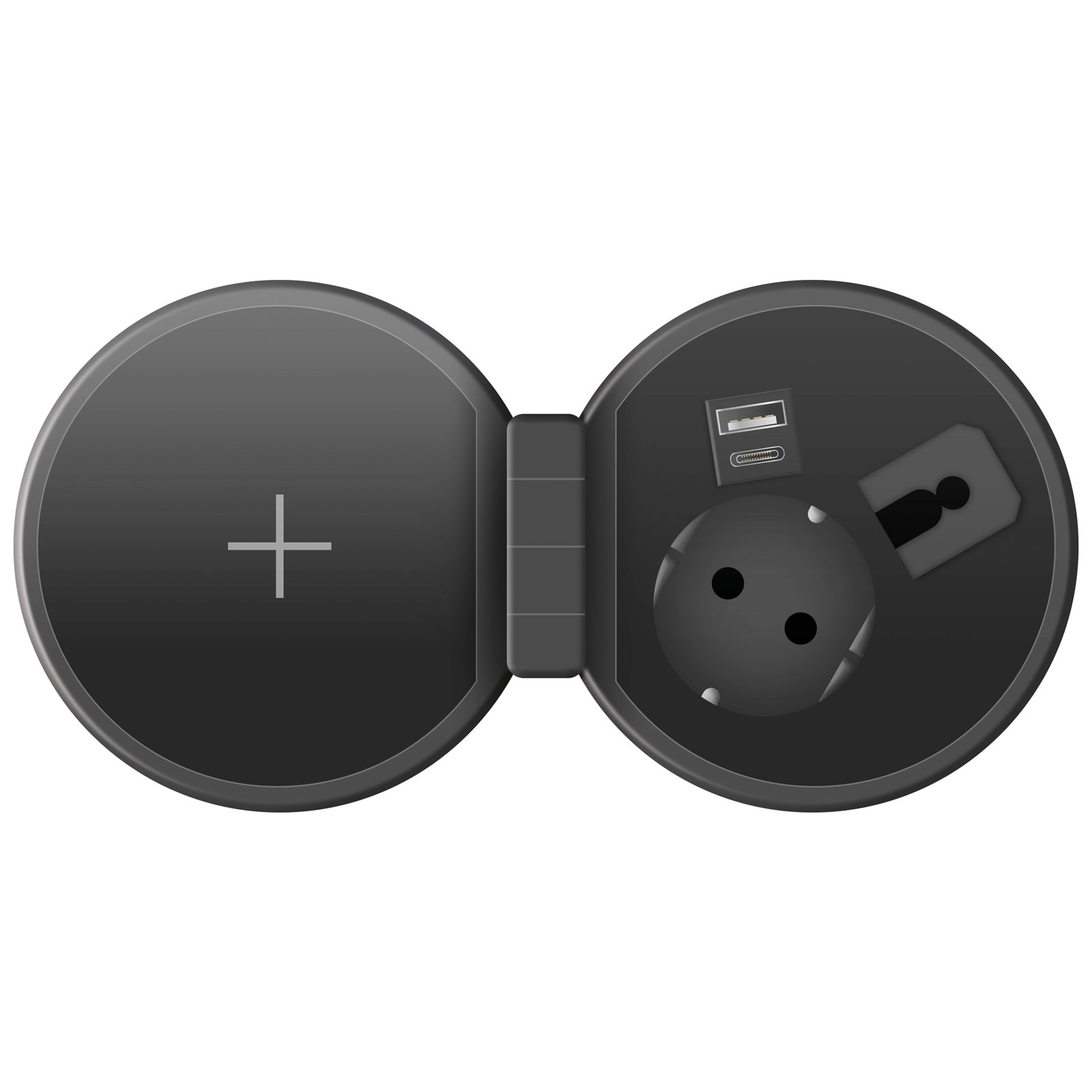 Rejtett, beépíthető konnektor + USB + Type-C + Vezeték nélküli töltő - Image 5