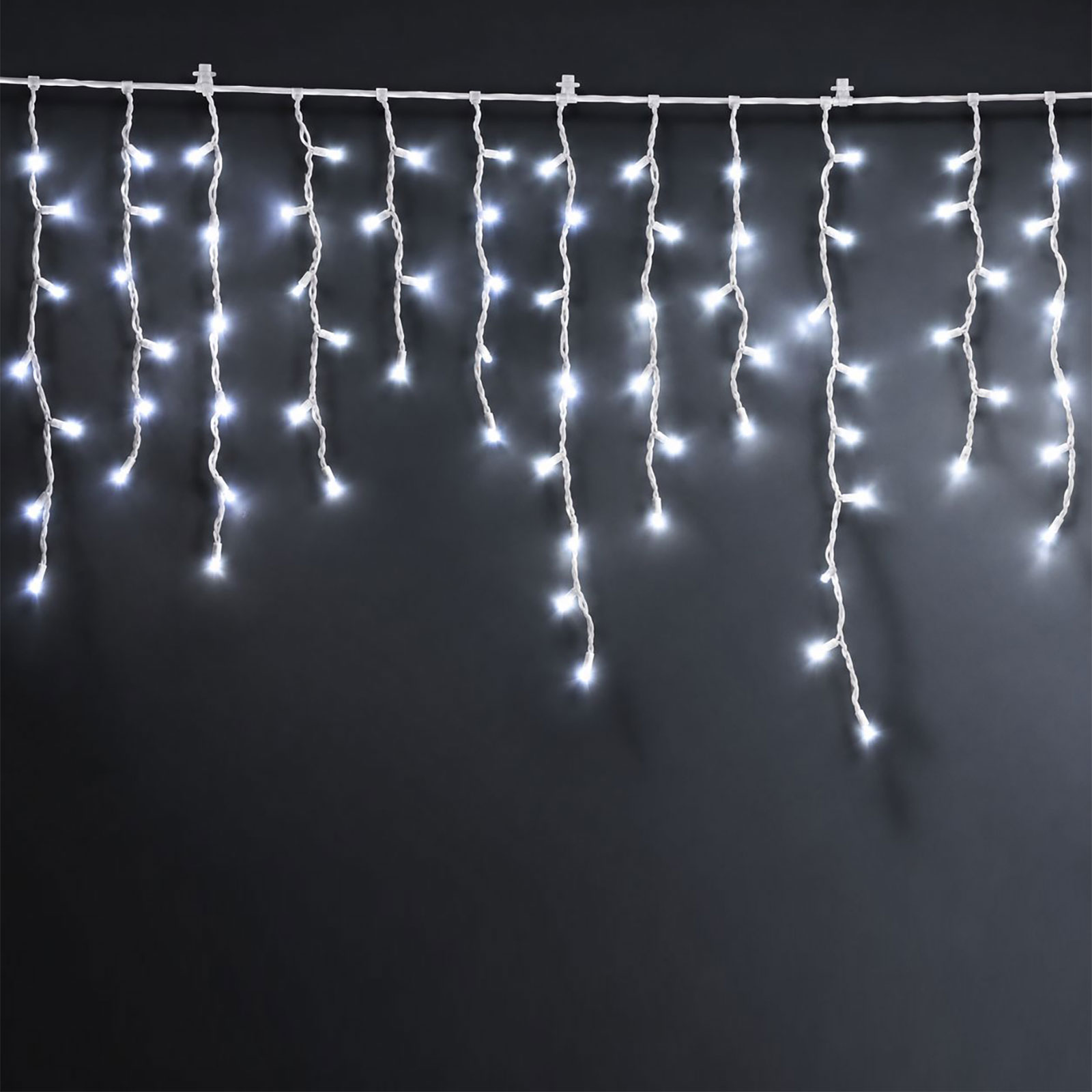 Fényfüzér függöny - 15 m - hidegfehér - 600 LED - 100-240V - 6W - átlátszó kábel - Image 5