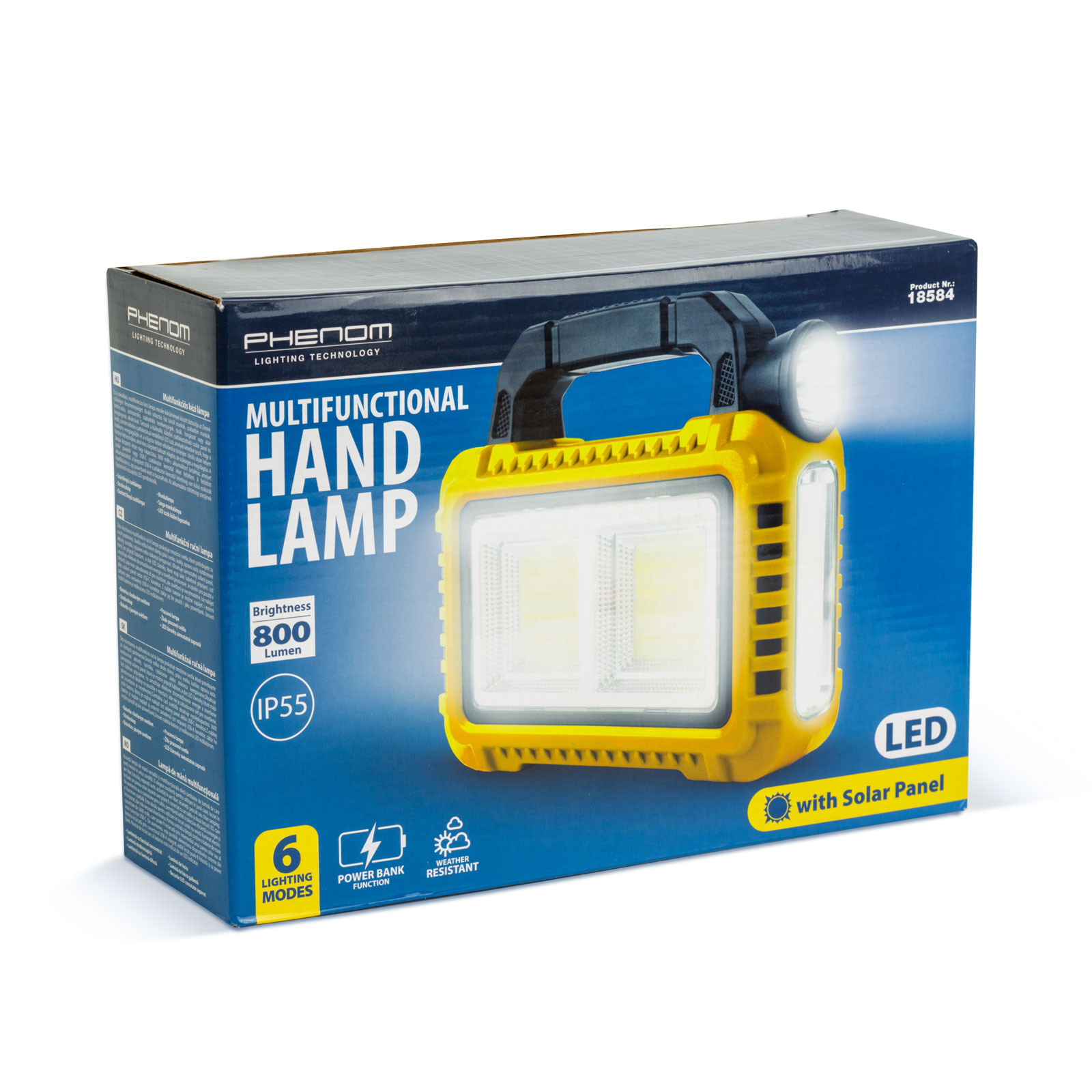 Multifunkciós kézi lámpa - szolár panel, USB-C - 6 világítási mód, 8 LED, 3600 mAh - 800 lumen - Image 6